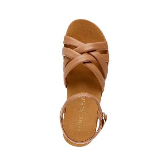 Anne Klein Tan Vinette Platform Wedge Sandals NEW Sz 9 - Picture 4 of 8